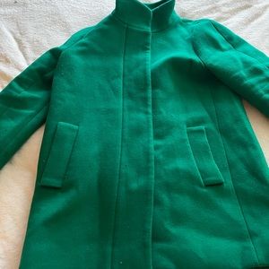 Cocoon coat in stadium-cloth wool blend